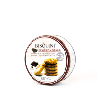 Печенье "Bisquini" С кусочками молоч. и тёмн. шок. ж/б 150 г. 